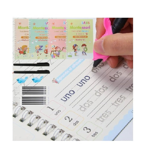KIT DE CUADERNOS MAGICOS DE CALIGRAFIA MONTESSORI
